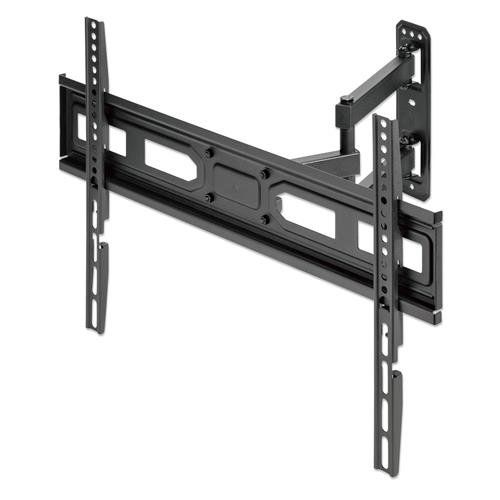 Manhattan Wall Mount for TV & Monitors (Full Motion), For screens 32" to 65", VESA compatability: all between 100x100mm and 600x400mm - check the dimensions of the four mounting holes on back of screen to ensure it fits, Max 35kg, Black, Bracket, Lifetime - Image 1