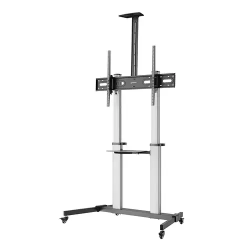 Manhattan Trolley Mount Stand for TV & Monitors For screens: 37" to 100"VESA compatability:all between 200x200 to 1000x600mm -check the dimensions of the four mounting holes on back of screen to ensure it fitsMax 80kgHeight adjustable 1200 to 160 - Image 1