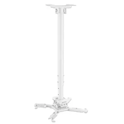 Manhattan Projector Mount Ceiling Universal Full Motion Height Range: 745 to 1145mm Max 35kg White 360 rotation +/-20 Tilt and +/-8 Swivel Lifetime Warranty
