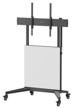 Manhattan Trolley Mount Stand for TV & Monitors (tool free height adjust), For screens:60" to 100",VESA:all between 200x200 to 1000x600mm -check the dimensions of the four mounting holes on back of screen to ensure it fits,Max 80kg,Height 1240 to 1560mm,L - Image 1