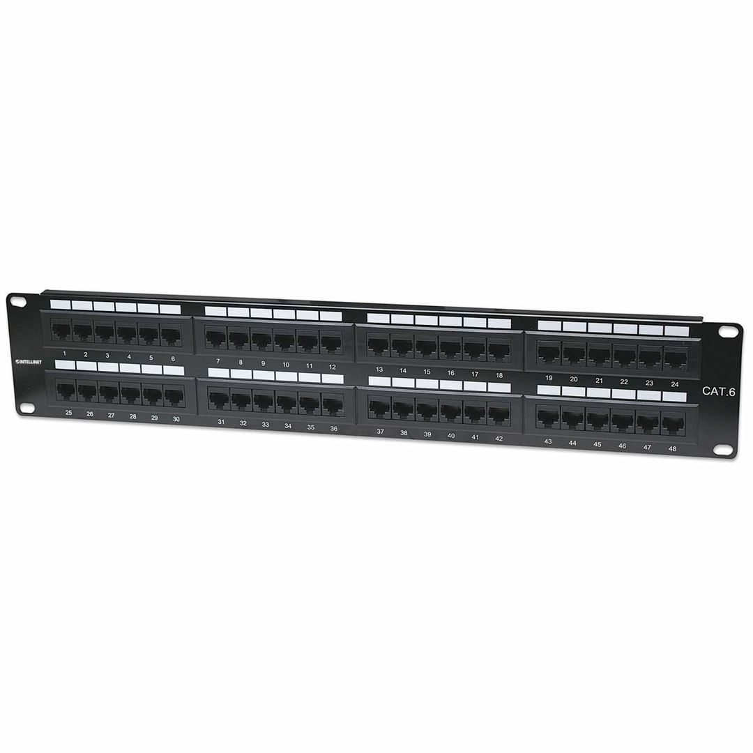 Intellinet Patch Panel Cat6 UTP 48-Port 2U Black - Image 1