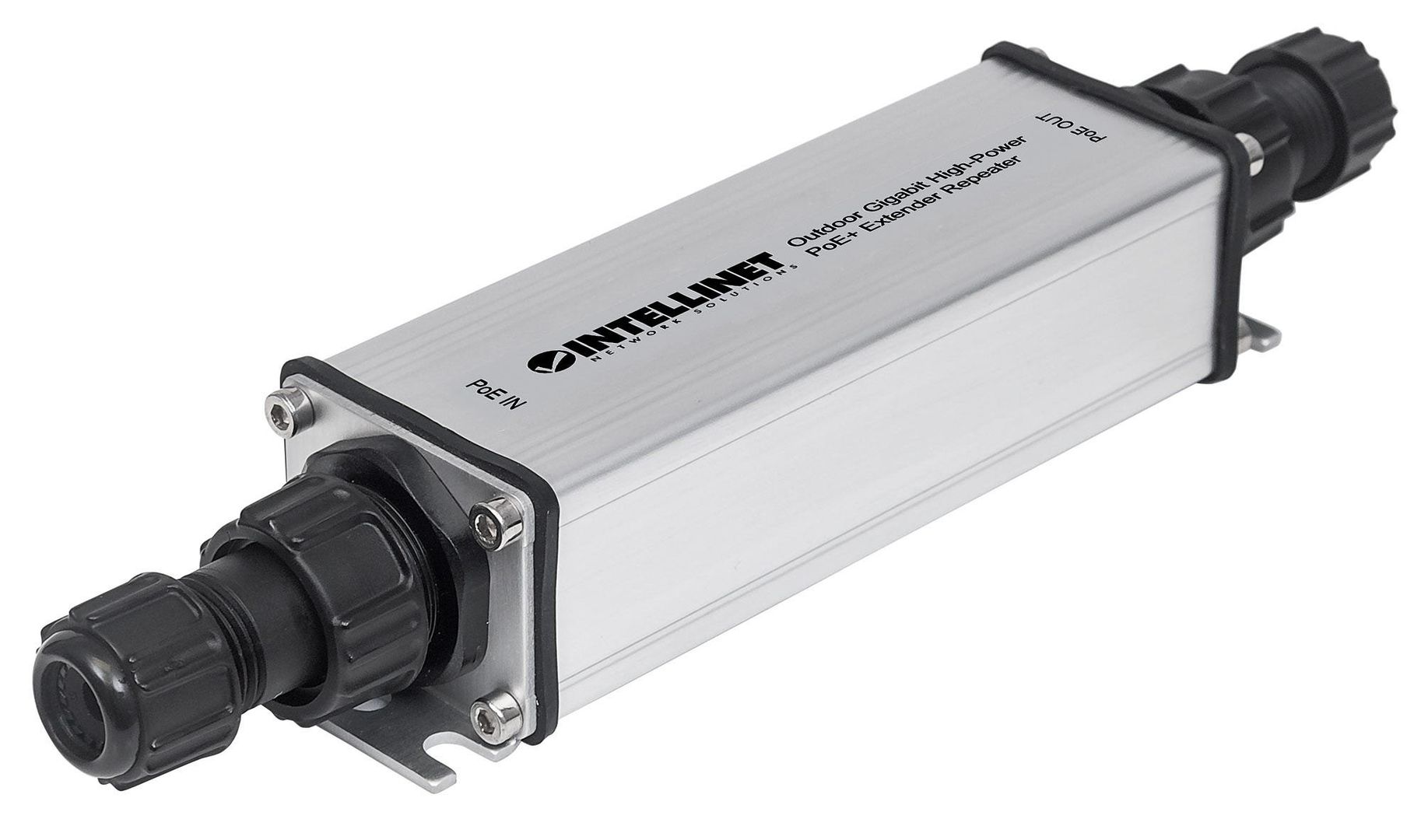 Intellinet Outdoor Gigabit High-Power PoE+ Extender Repeater IEEE 802.3at/af Power over Ethernet (PoE+/PoE) Extends Range up to 100m Metal IP65 - Image 1