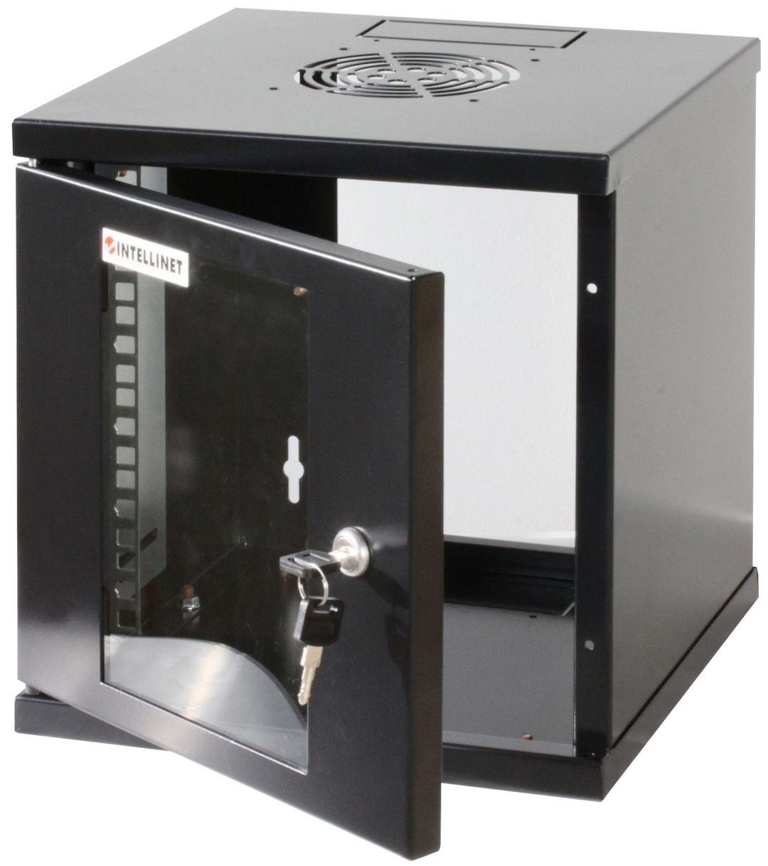 Intellinet 10" Network Cabinet - Wall Mount (Standard) 6U 300mm Deep Black Assembled Max 60kg Suitable also for use on desk or floor Usable Depth 265mm Metal & Glass Door Back PanelRemoveable SidesParts for wall install (eg screws/rawl plu - Image 1