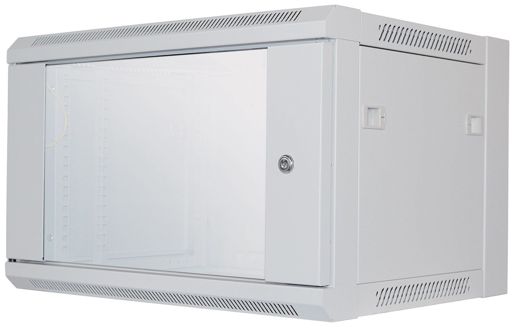 Intellinet 19" Network Cabinet - Wall Mount (Standard) 6U 450mm Deep Grey Flatpack Max 60kg Suitable also for use on desk or floor Usable Depth 260mm Metal & Glass Door Back Panel Removeable Sides Parts for wall install (eg screws/rawl plu - Image 1