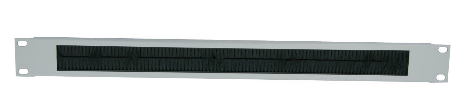 Intellinet 19" Cable Entry Panel 1U with Brush Insert Grey - Image 1
