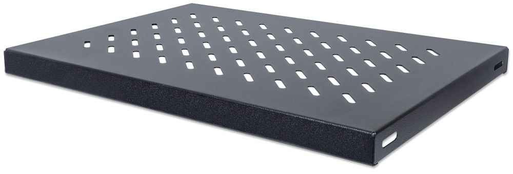 Intellinet 19" Fixed Shelf 1U 345mm Depth Max 50kg Black - Image 1