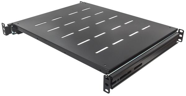 Intellinet 19" Sliding Shelf 1U For 600 to 800mm Depth Cabinets & Racks shelf depth 350mm Max weight 35kg Black
