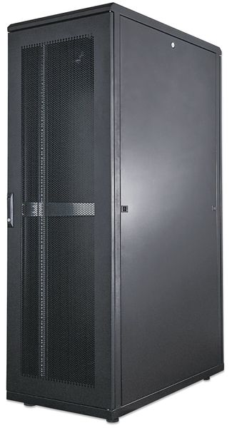 Intellinet 19" Server Cabinet - Free Standing 36U 600x1000mm (width x depth) Black Flatpack Max 1500kg Multi-Point Door Lock One Lock Per Side Panel Usable Depth 123 to 773mm IP20 rated Rack Steel