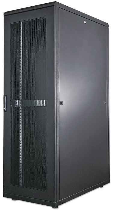 Intellinet 19" Server Cabinet - Free Standing 42U 800x1000mm (width x depth) Black Flatpack Max 1500kg Multi-Point Door Lock One Lock Per Side Panel Usable Depth 123 to 773mm IP20 rated Rack Steel - Image 1