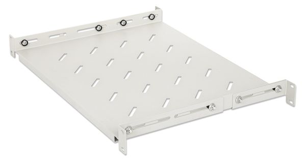 Intellinet 19" Fixed Shelf (adjustable) 1U 350mm shelf depth 350 to 550mm adjustable rail depth Max 20kg Grey Lifetime warranty
