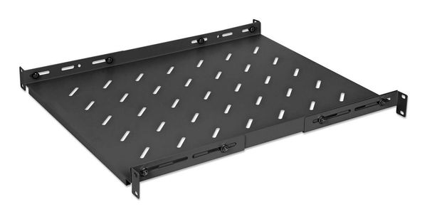 Intellinet 19" Fixed Shelf (adjustable) 1U 550mm shelf depth 550 to 750mm adjustable rail depth Max 20kg Black Lifetime warranty