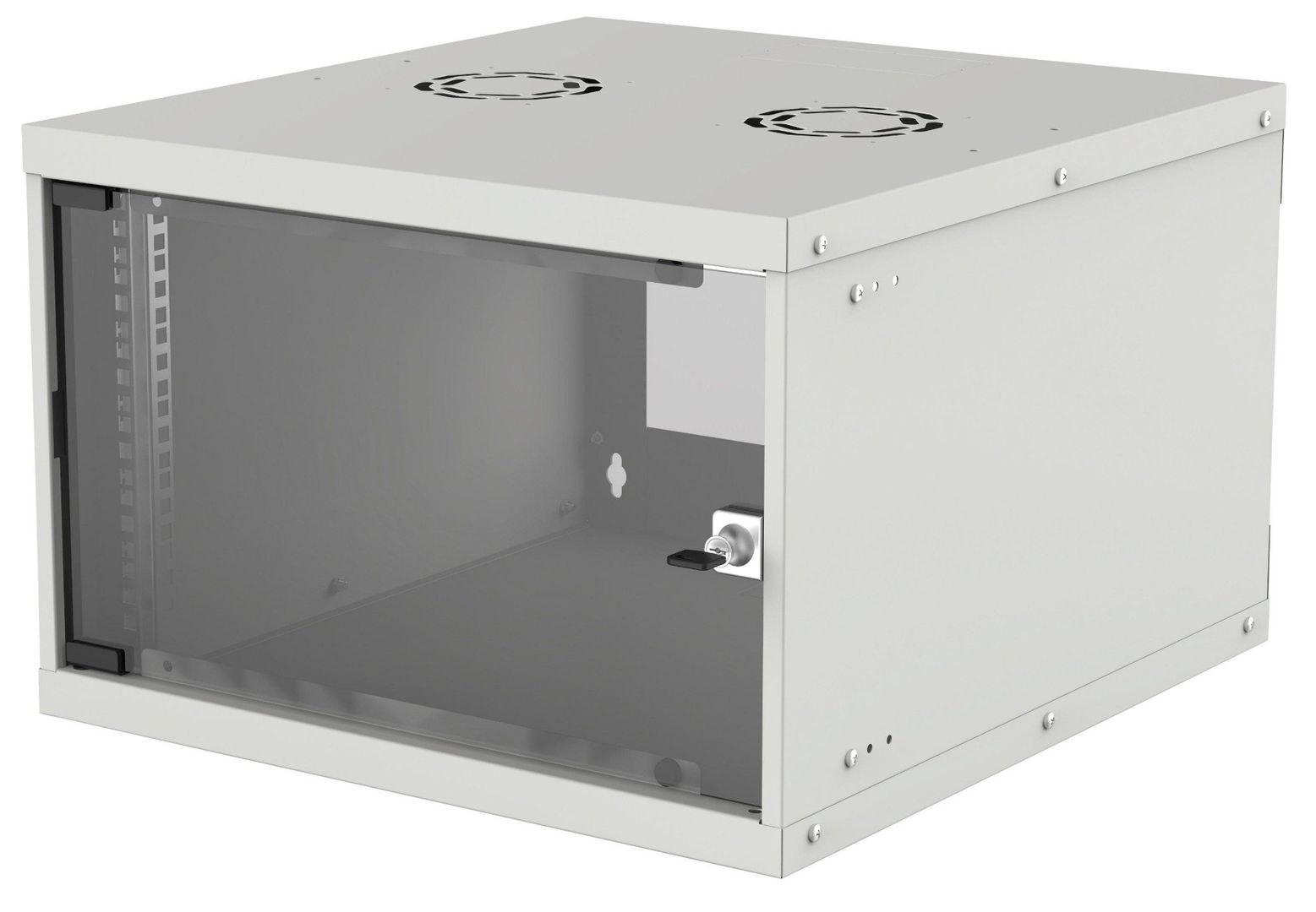 Intellinet 19" Network Cabinet - Wall Mount (Basic) 6U 400mm Deep Grey Flatpack Max 50kg Usable Depth 340mm Glass Door Rack Parts for wall installation (eg screws and rawl plugs) not included - Image 1