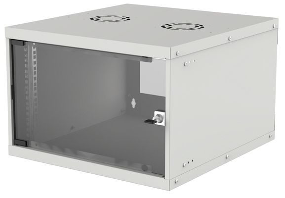 Intellinet 19" Network Cabinet - Wall Mount (Basic) 6U 400mm Deep Grey Flatpack Max 50kg Usable Depth 340mm Glass Door Rack Parts for wall installation (eg screws and rawl plugs) not included
