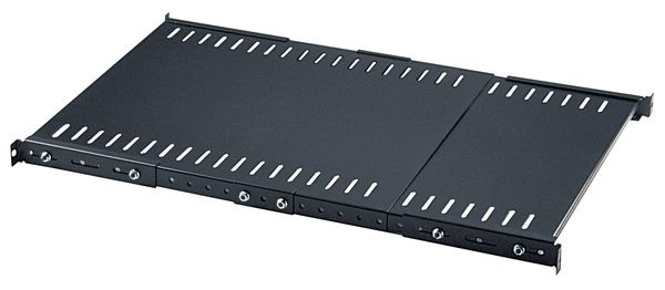 Intellinet 19" Fixed Extending Shelf 1U Extending Fixed Shelf 550mm to 1000mm Steel Max 45kg Black Three Year Warranty
