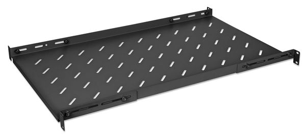 Intellinet 19" Fixed Shelf (adjustable) 1U 750mm shelf depth 750 to 950mm adjustable rail depth Max 20kg Black Lifetime warranty