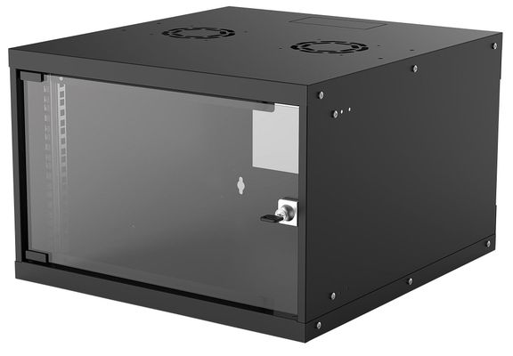 Intellinet 19" Network Cabinet - Wall Mount (Basic) 6U 560mm Deep Black Flatpack Max 50kg Usable Depth 500mm Glass Door Rack Parts for wall installation (eg screws and rawl plugs) not included