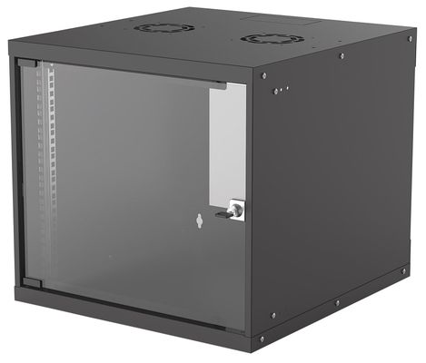 Intellinet 19" Network Cabinet - Wall Mount (Basic) 9U 560mm Deep Black Flatpack Max 50kg Usable Depth 500mm Glass Door 19" Rack Parts for wall installation (eg screws and rawl plugs) not included