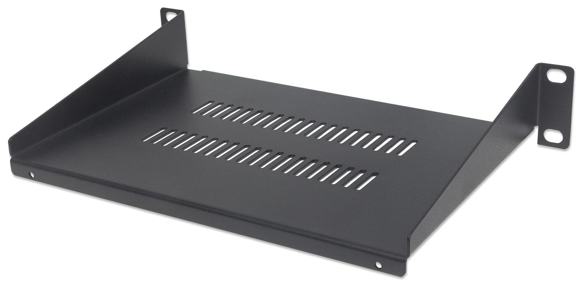 Intellinet 10" Cantilever Shelf 1U 150mm Depth Vented Max 45kg Black Three Year Warranty - Image 1