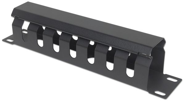 Intellinet 10" Cable Management Panel 1U Covered Black