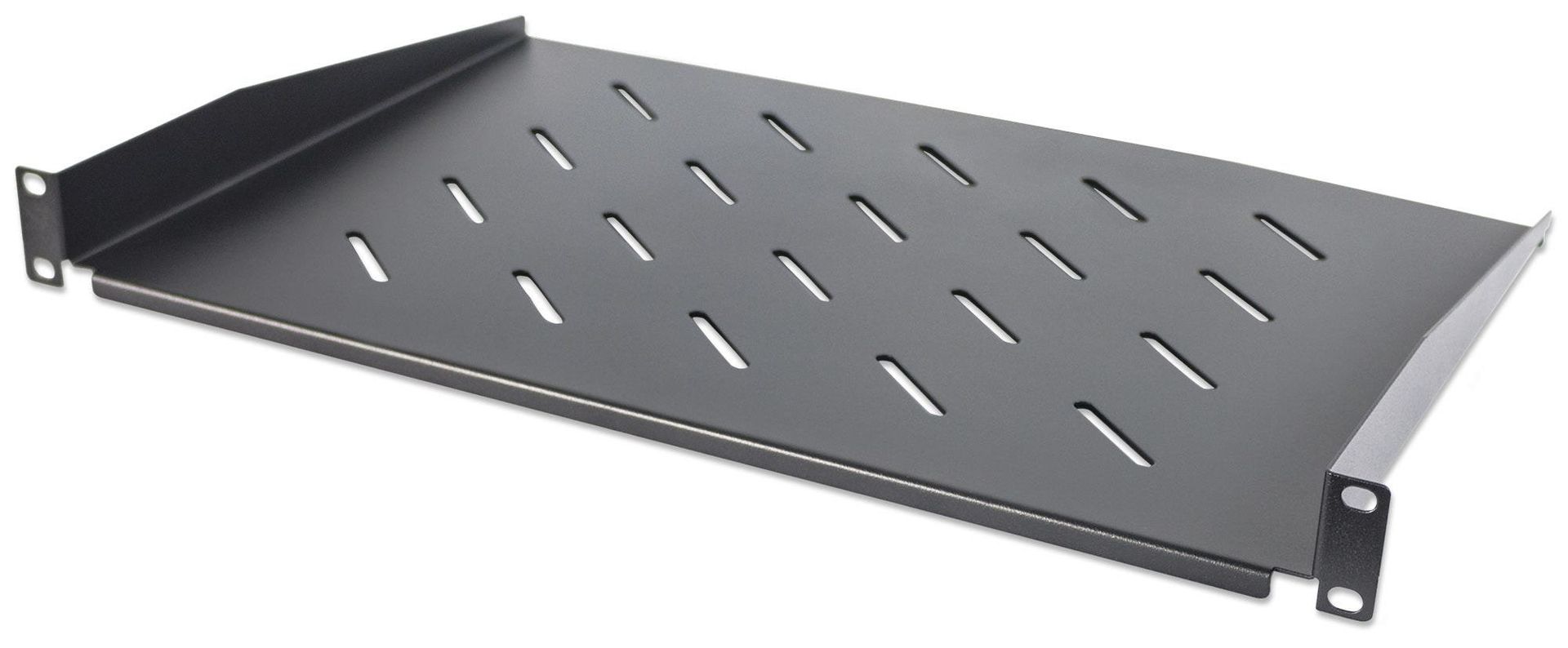 Intellinet 19" Cantilever Shelf 1U Shelf Depth 300mm Vented Max 25kg Black Three Year Warranty - Image 1