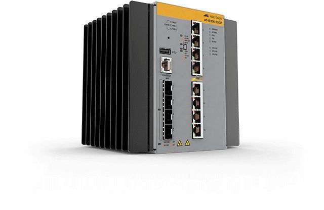 Allied Telesis AT-IE300-12GP-80 Managed L3 Gigabit Ethernet (10/100/1000) Power over Ethernet (PoE) Black Grey - Image 1