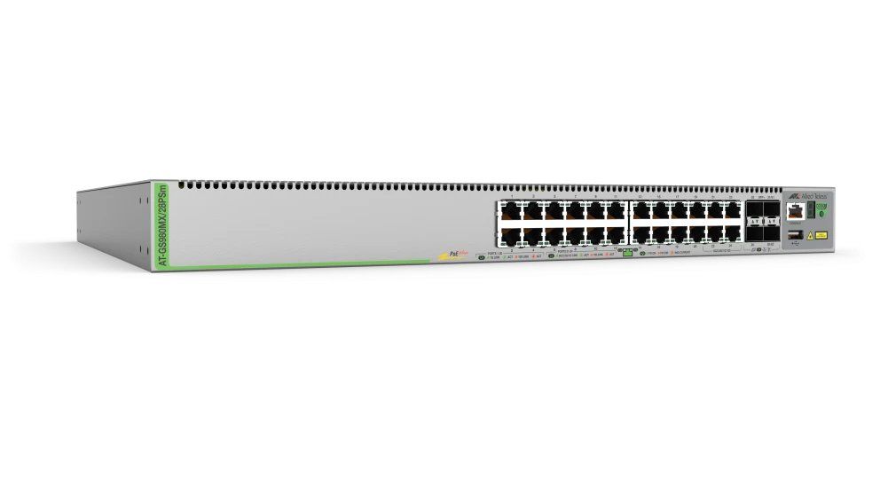 Allied Telesis AT-GS980MX/28PSM-50 network switch Managed L3 Gigabit Ethernet (10/100/1000) Power over Ethernet (PoE) 1U Grey - Image 1
