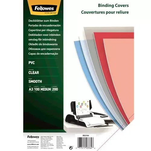 Fellowes 53764 binding cover A3 PVC Transparent 100 pc(s) - Image 1