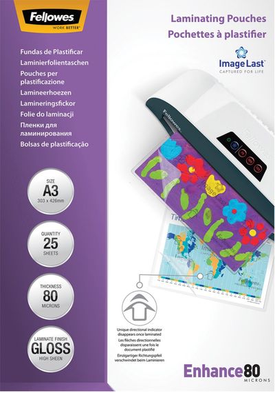 Fellowes ImageLast A3 80 Micron Laminating Pouch - 25 pack
