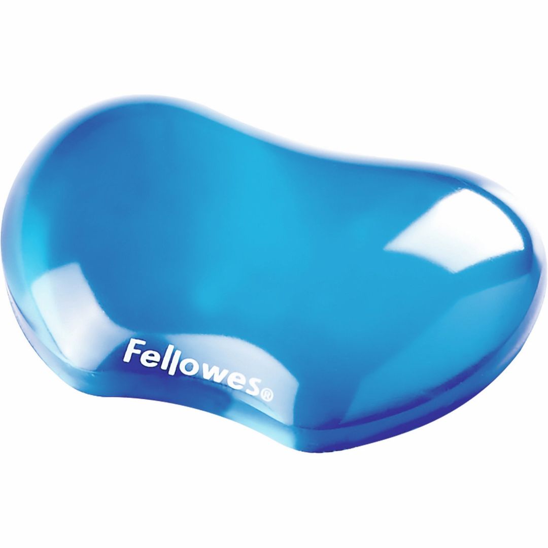 Fellowes Wrist Rest - Crystals Gel Wrist Rest with Non Slip Rubber Base - Ergonomic Mouse Mat Wrist Support, Keyboard Wrist Rest for Computer, Laptop, Home Office Use - Blue - Image 1