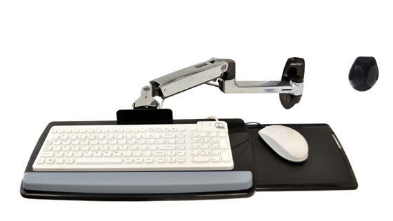 Ergotron LX Wall Mount Keyboard Arm Silver - Image 1