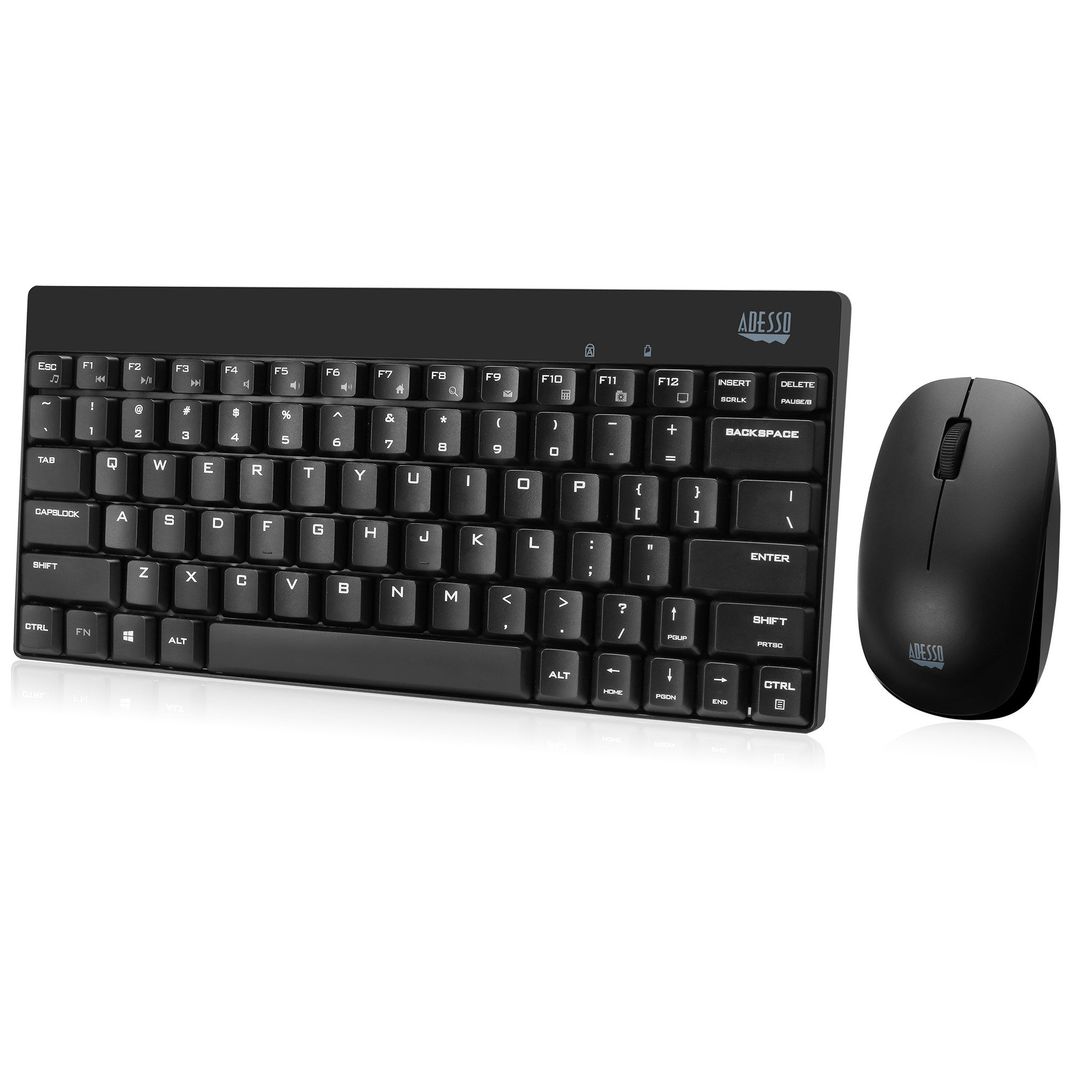 Adesso WKB-1100CB keyboard Mouse included Universal RF Wireless QWERTY US English Black - Image 1
