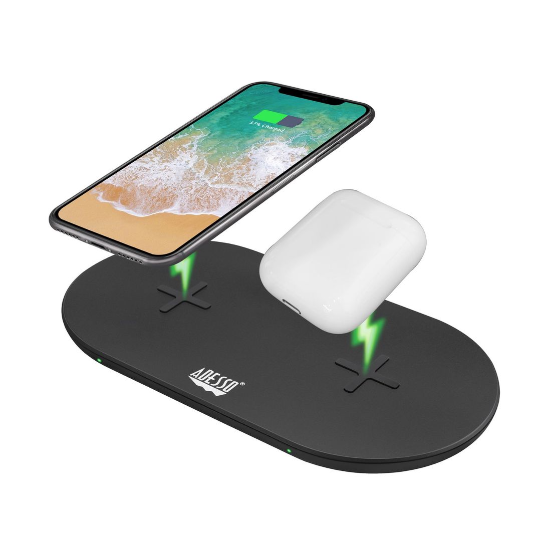 Adesso AUH-1040 mobile device charger Headset, Smartphone, Smartwatch Black USB Wireless charging Fast charging Indoor - Image 1