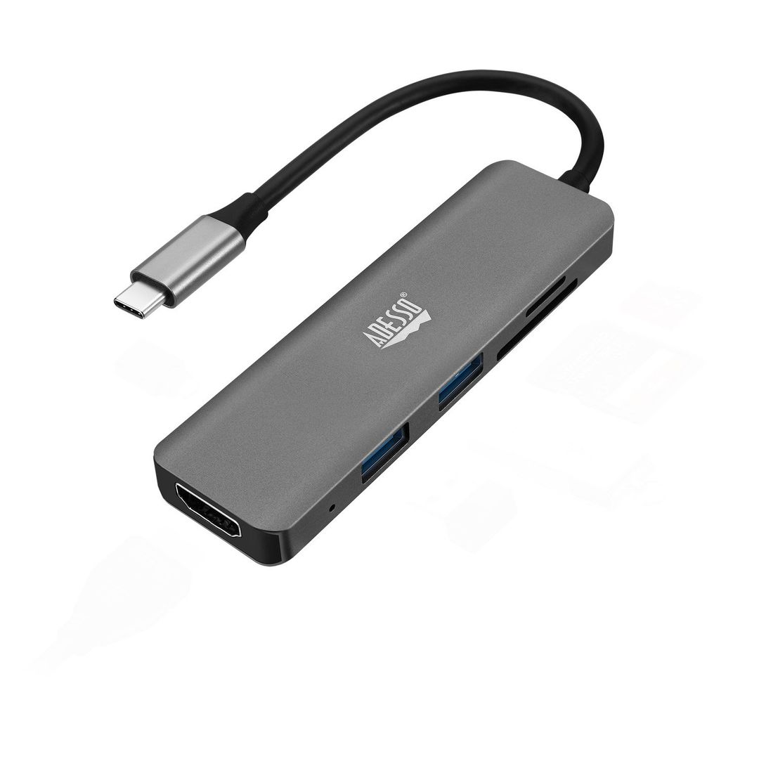Adesso AUH-4020 laptop dock/port replicator Thunderbolt 3 Aluminium - Image 1