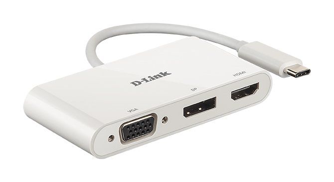 D-Link 3-in-1 USB-C to HDMI/VGA/DisplayPort Adapter - Image 1