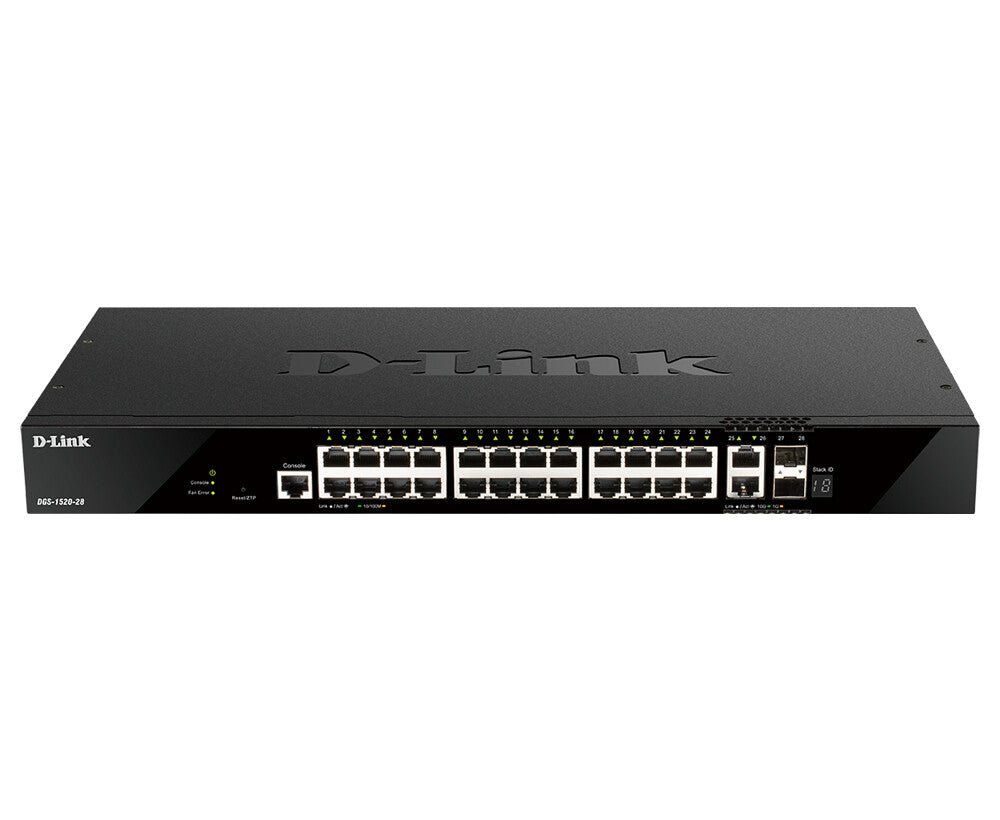 D-Link 24 x 10/100/1000BASE-T Ports 2 x 10GBase-T Ports and 2 x 10G SFP+ Ports Smart Managed Switch Managed L3 10G Ethernet (100/1000/10000) Rack mounting 1U - Image 1