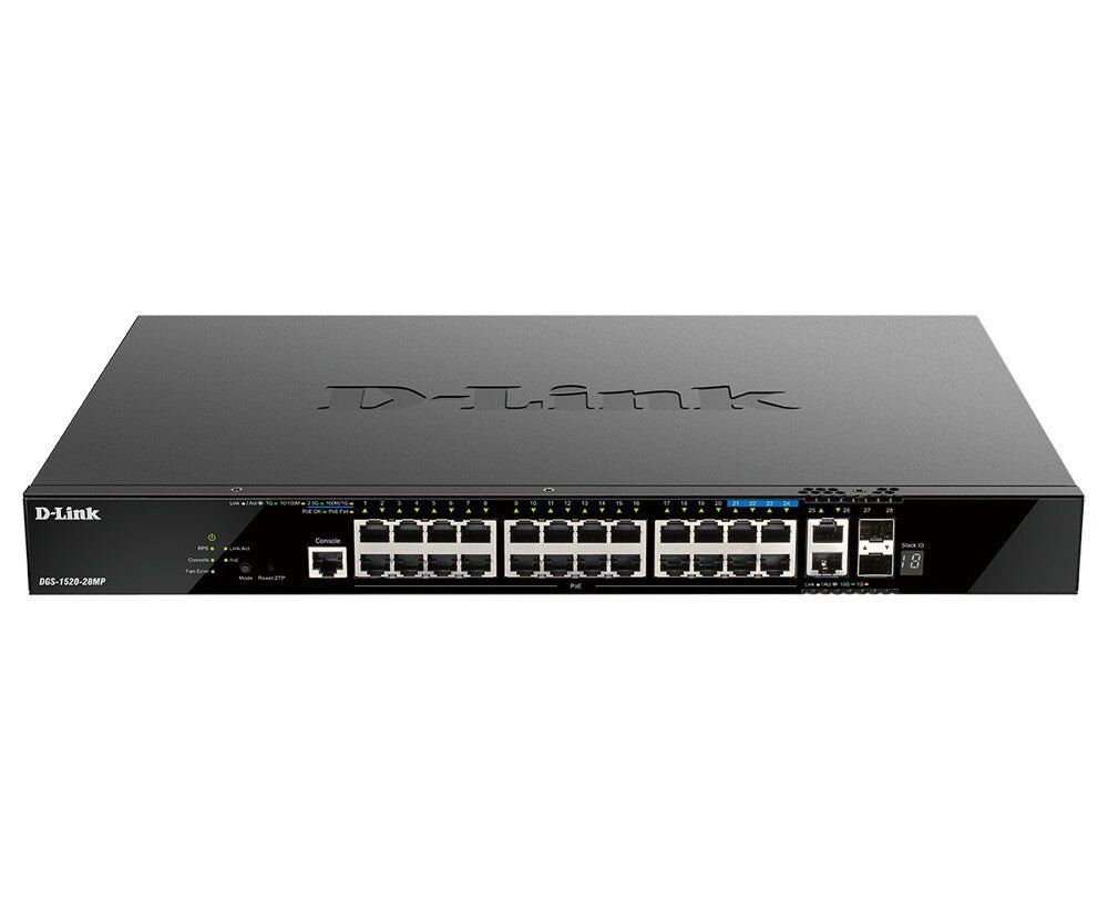 D-Link 28-Port Gigabit Stackable POE+ Smart Managed Switch with 2 x 10GBase-T & 2 x 10G SFP+ - Image 1