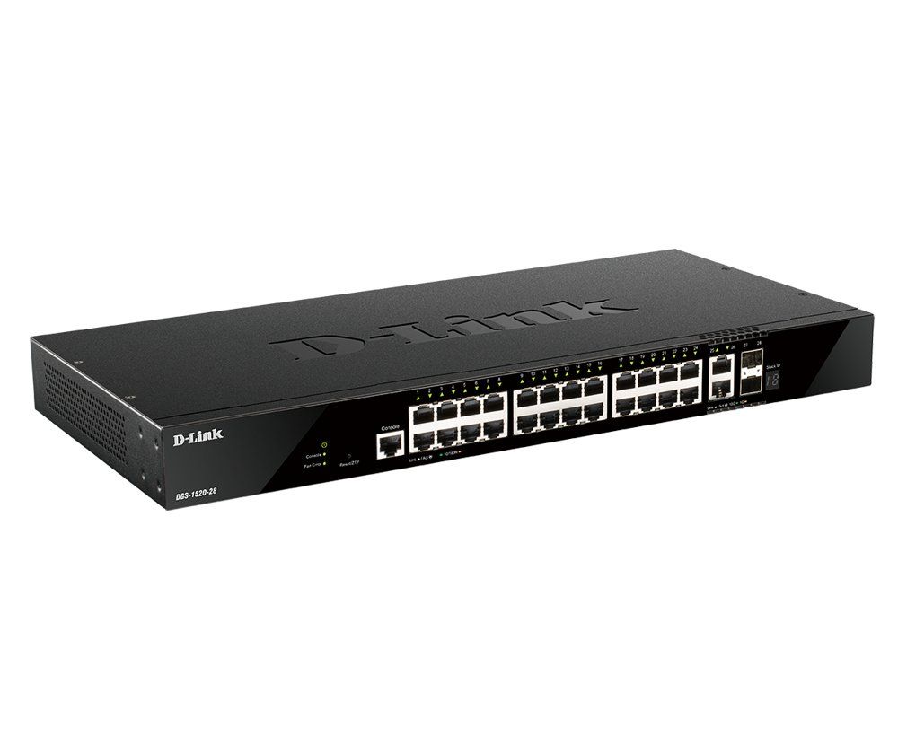 D-Link DGS-1520-28/E network switch Managed L3 10G Ethernet (100/1000/10000) 1U Black - Image 1