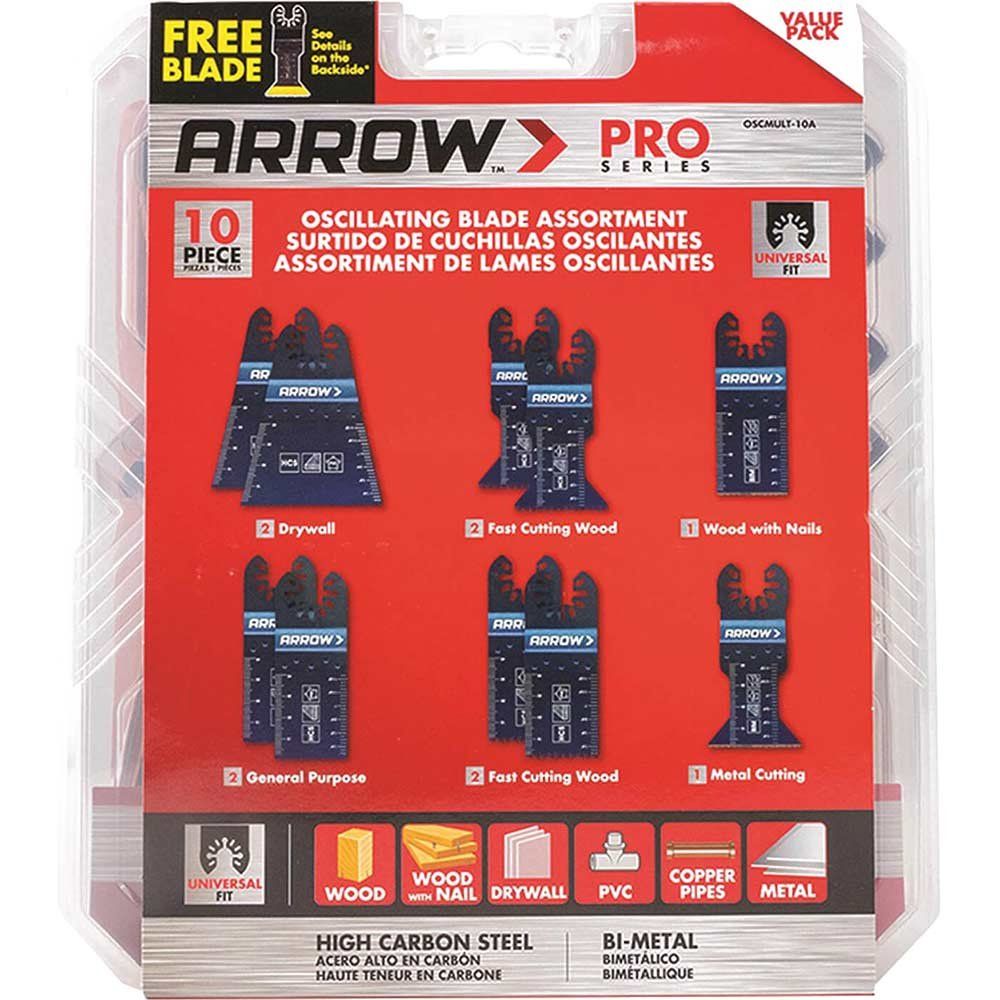 Arrow 10 Piece OIS Oscillating Multi Tool Blade Assortment Set - Image 1