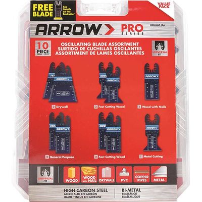 Arrow 10 Piece OIS Oscillating Multi Tool Blade Assortment Set