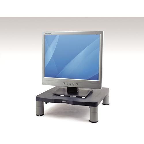 Fellowes Computer Monitor Stand with 3 Height Adjustments - Standard Monitor Riser with Cable Management - Ergonomic Adjustable Monitor Stand for Computers - Max Weight 27KG/Max Size 21" - Graphite - Image 1