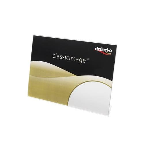 Deflecto A3 Landscape Slanted Literature Display Sign Holder Crystal Clear - 47611 - Image 1