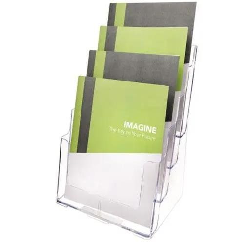 Deflecto 77441 literature rack 4 shelves Transparent - Image 1