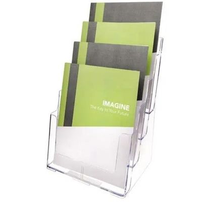 Deflecto 77441 literature rack 4 shelves Transparent