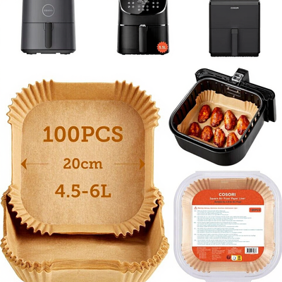COSORI Air Fryer Liners 100 PCS 7.9 inch for 4.5 to 6L Basket
