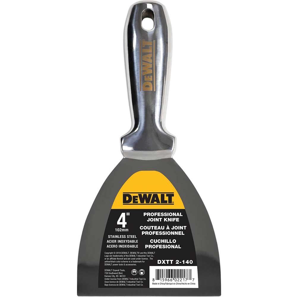 DeWalt Stainless Steel Dry Wall Jointing and Filling Knife 100mm - Image 1