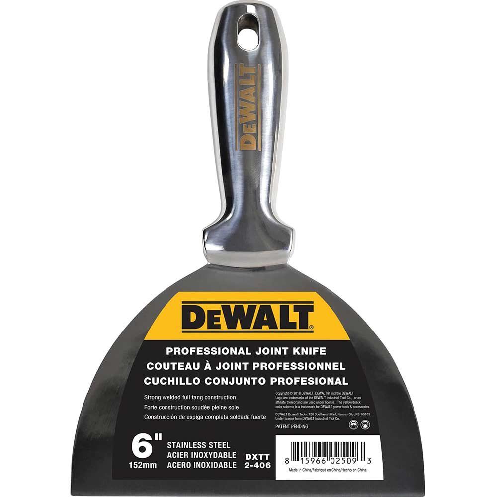DeWalt Stainless Steel Dry Wall Jointing and Filling Knife 150mm - Image 1