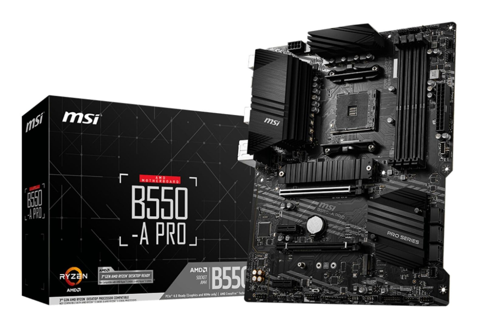 MSI B550-A PRO AMD Socket AM4 AMD Ryzen 3000 Series DDR4-SDRAM 128 GB DIMM - Image 1