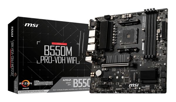 MSI B550M PRO-VDH WIFI motherboard AMD B550 Socket AM4 micro ATX - Thumbnail 2