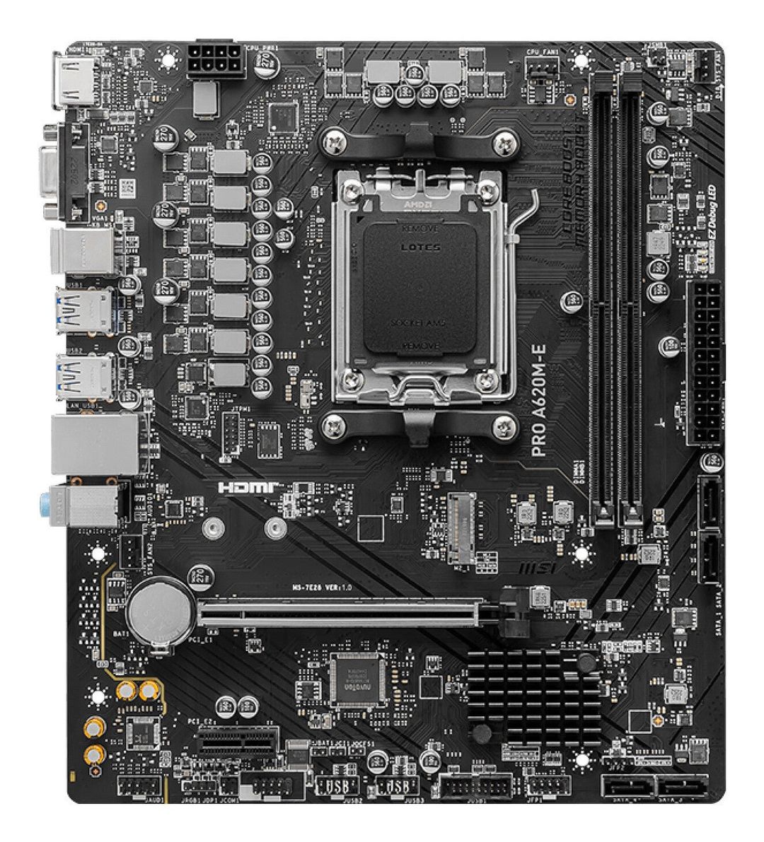 MSI PRO A620M-E motherboard AMD A620 Socket AM5 micro ATX - Image 1
