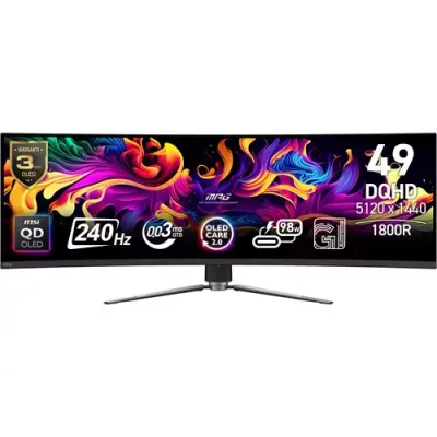 MSI MPG 491CQPX QD-OLED computer monitor 124.5 cm (49") 5120 x 1440 pixels Dual QHD Black